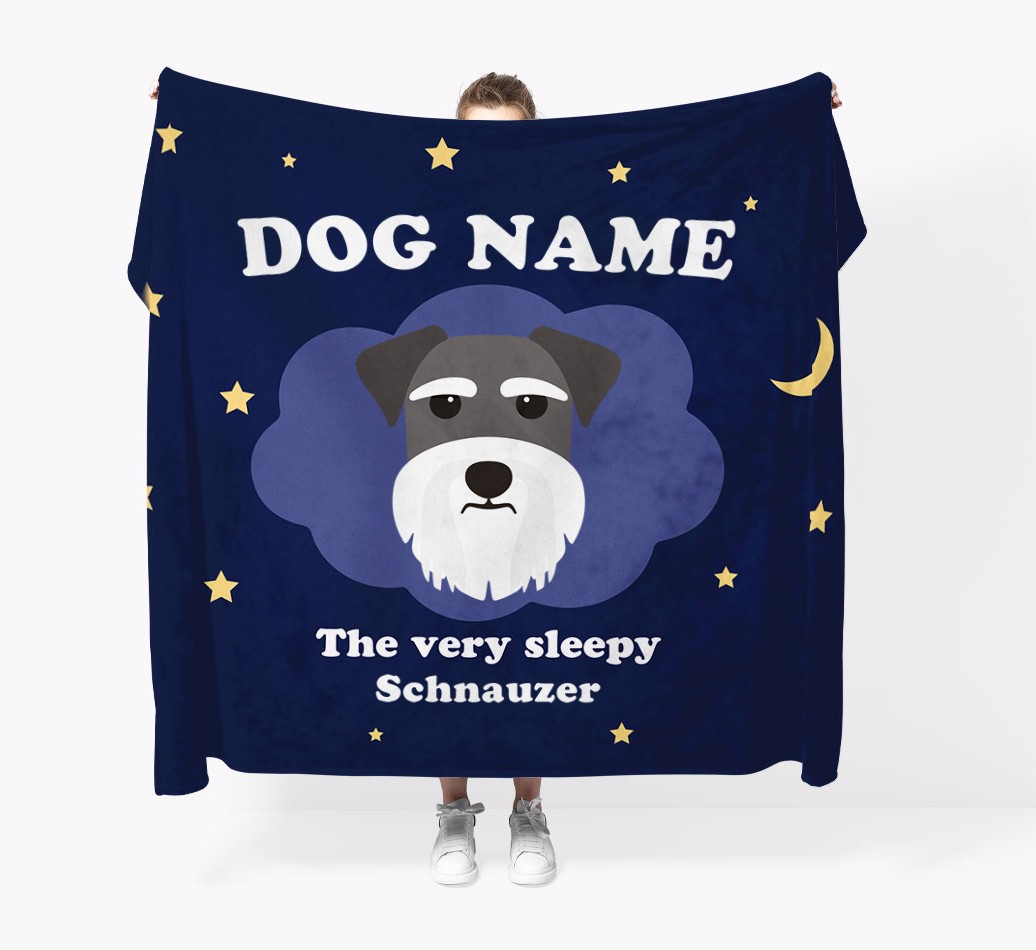 The Very Sleepy...: Personalized {breedCommonName} Throw Blanket - Held by Person