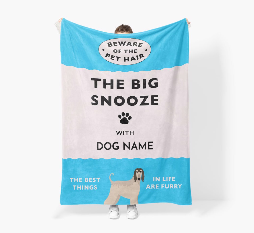 'The Big Snooze' - Personalised Blanket - Held by Person
