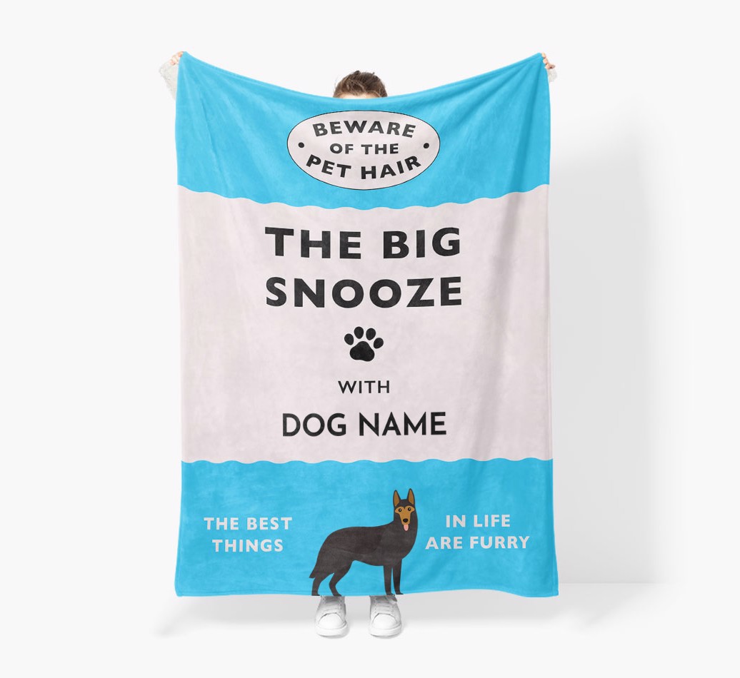 'The Big Snooze' - Personalised Blanket - Held by Person