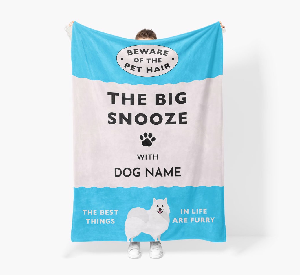 'The Big Snooze' - Personalized Blanket - Held by Person