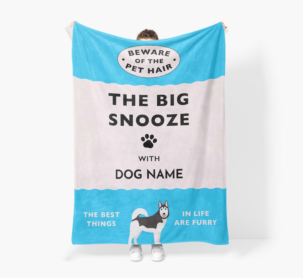 'The Big Snooze' - Personalized Blanket - Held by Person