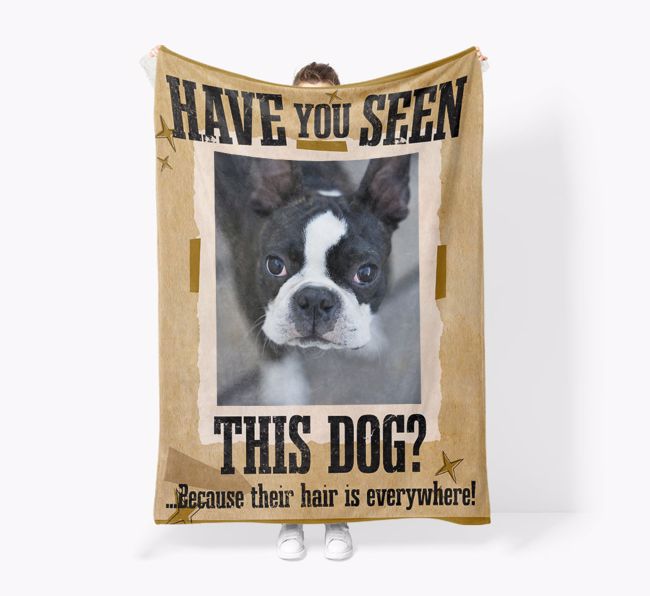 'Have You Seen This Dog?' - {breedFullName} Photo Blanket: Premium Sherpa Fleece