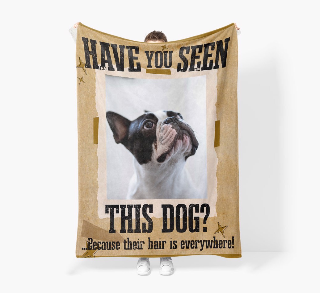'Lost Dog' - Personalized Blanket - Held by Person