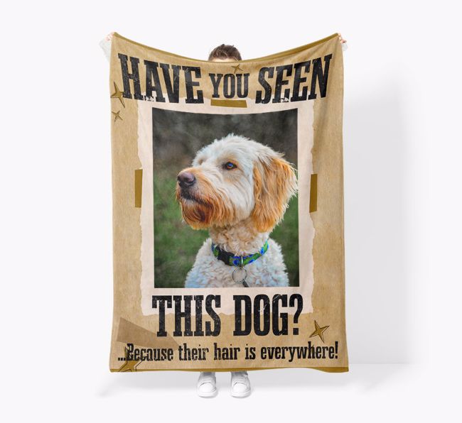 'Have You Seen This Dog?' - {breedFullName} Photo Blanket: Premium Sherpa Fleece