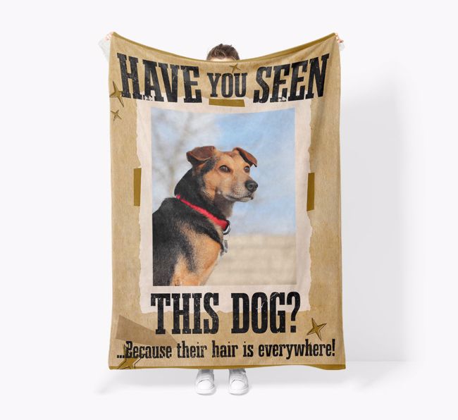 'Have You Seen This Dog?' - {breedFullName} Photo Blanket: Premium Sherpa Fleece