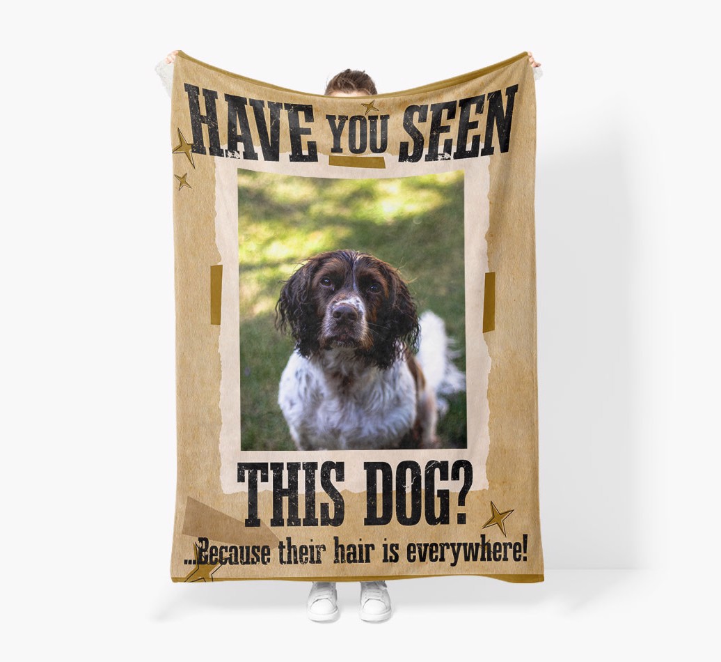 'Lost Dog' - Personalized Blanket - Held by Person