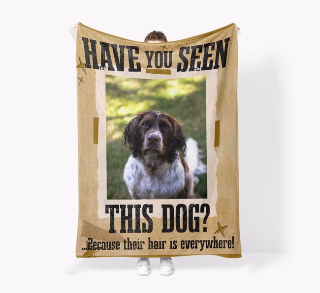'Have You Seen This Dog?' - {breedFullName} Photo Blanket: Premium Sherpa Fleece