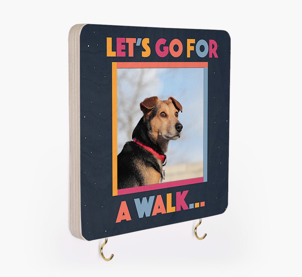 'Let's Go For A Walk' - Personalised Lead & Collar Hanger