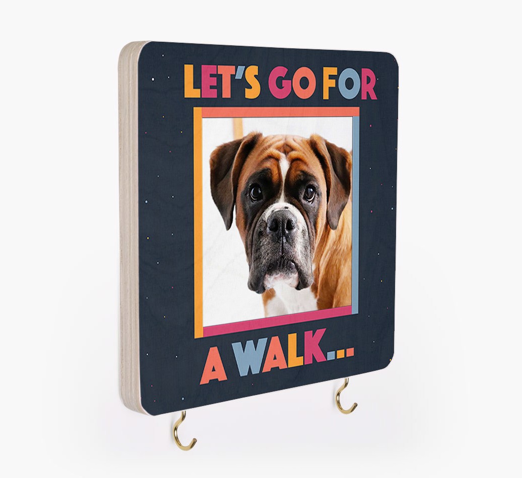 'Let's Go For A Walk' - Personalised Lead & Collar Hanger