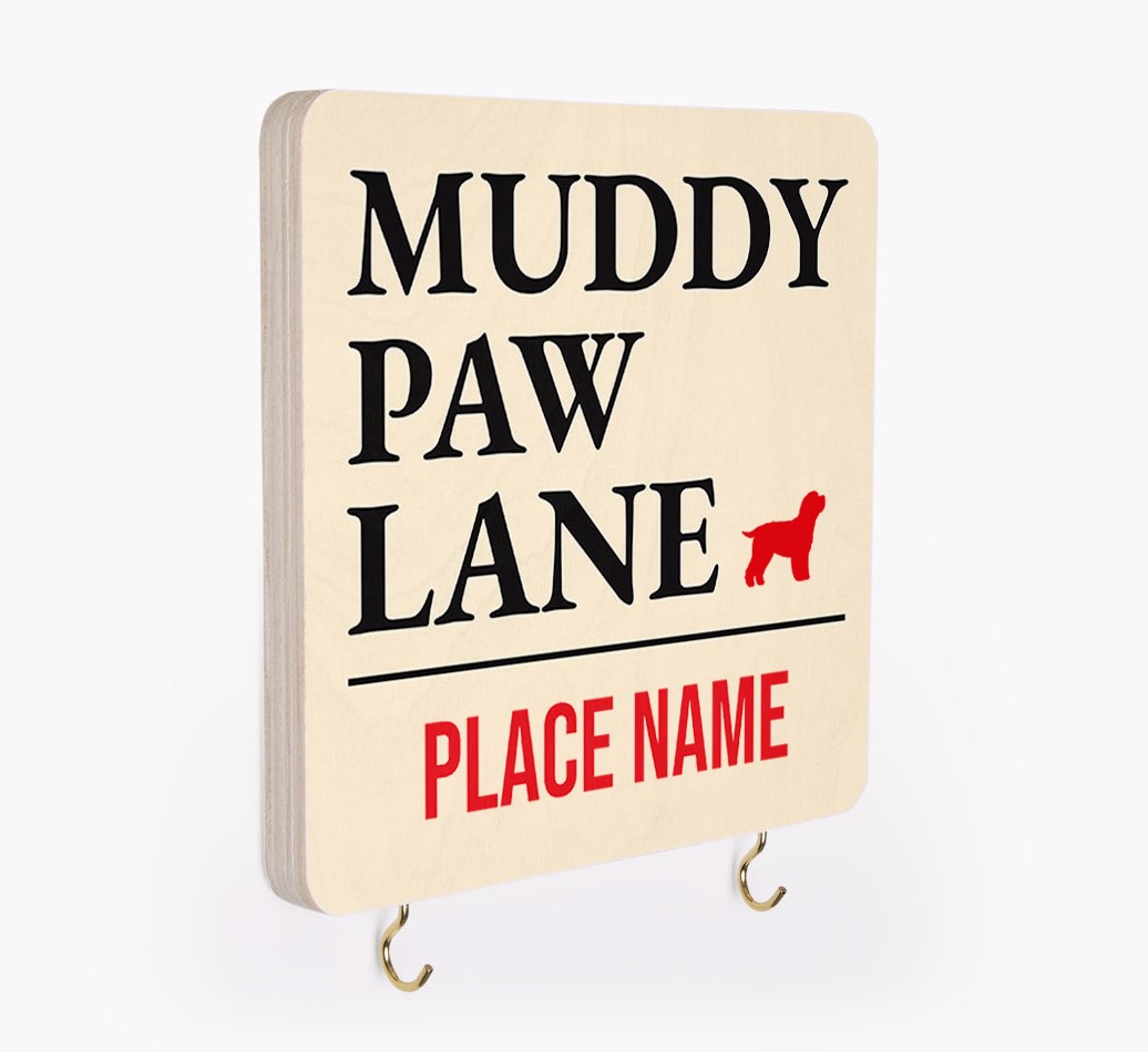 'Muddy Paw Lane' - Personalised Lead & Collar Hanger