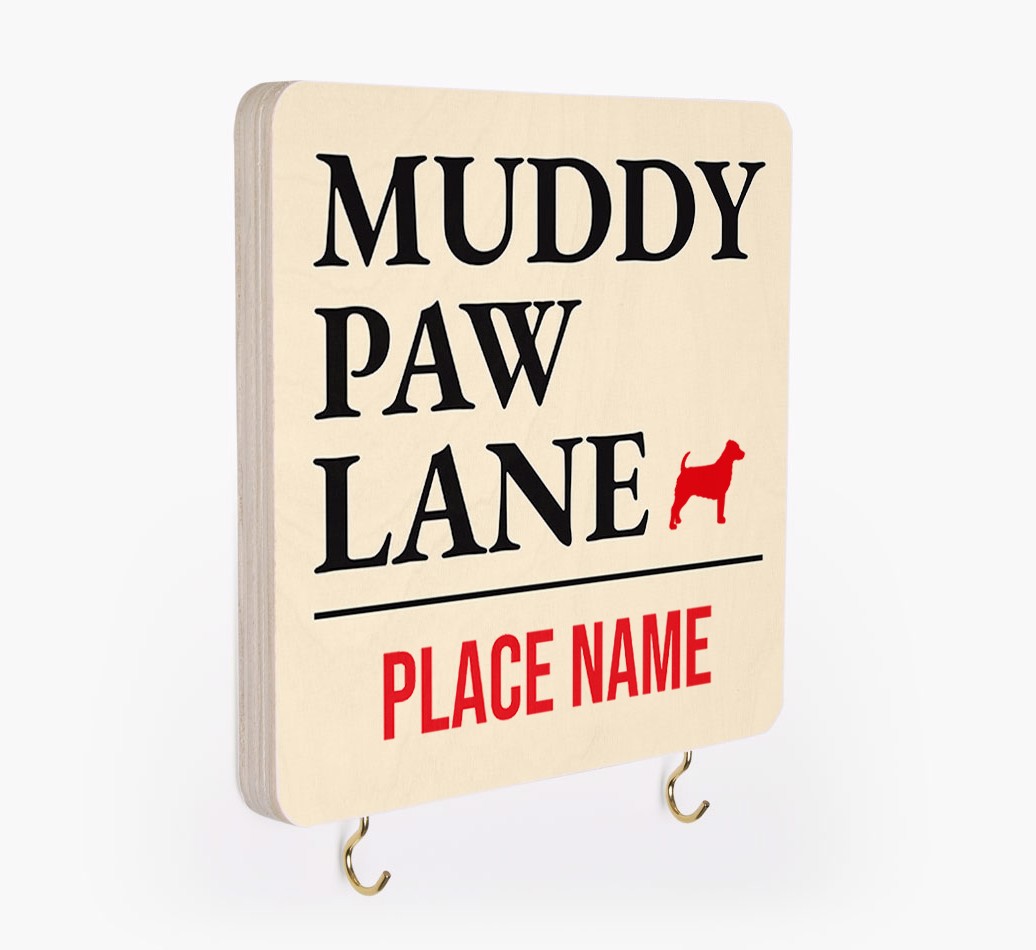 'Muddy Paw Lane' - Personalised Lead & Collar Hanger