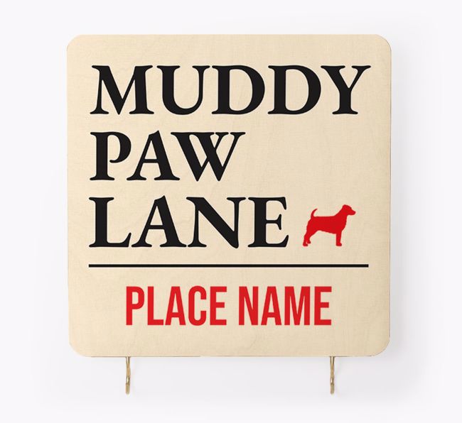 'Muddy Paw Lane' - Personalised {breedFullName} Lead & Collar Hanger