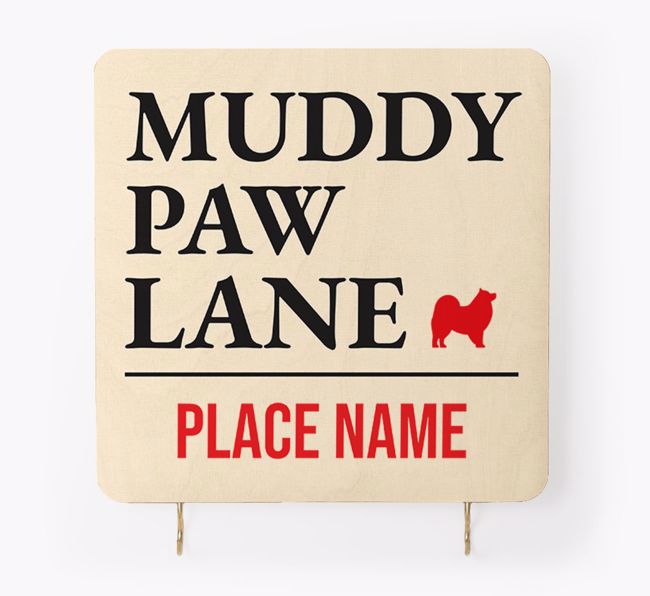 'Muddy Paw Lane' - Personalised {breedFullName} Lead & Collar Hanger