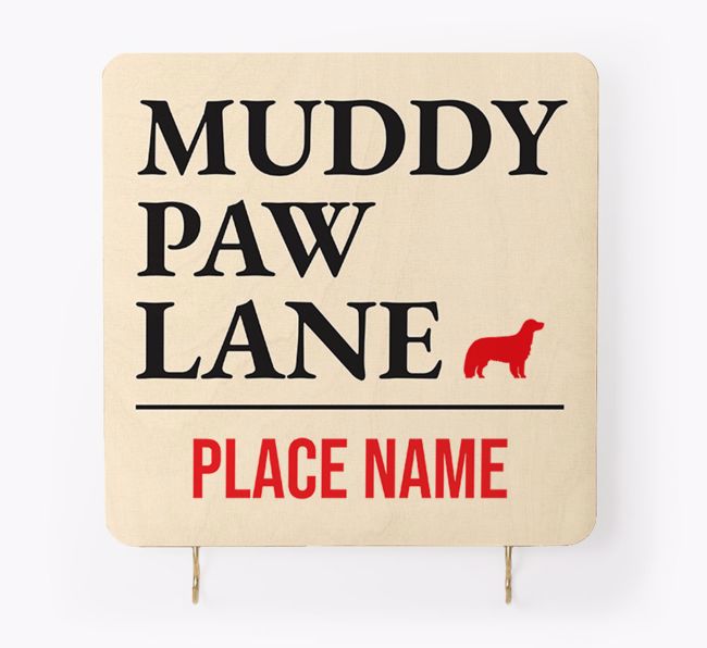 'Muddy Paw Lane' - Personalised {breedFullName} Lead & Collar Hanger