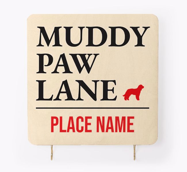 'Muddy Paw Lane' - Personalised {breedFullName} Lead & Collar Hanger