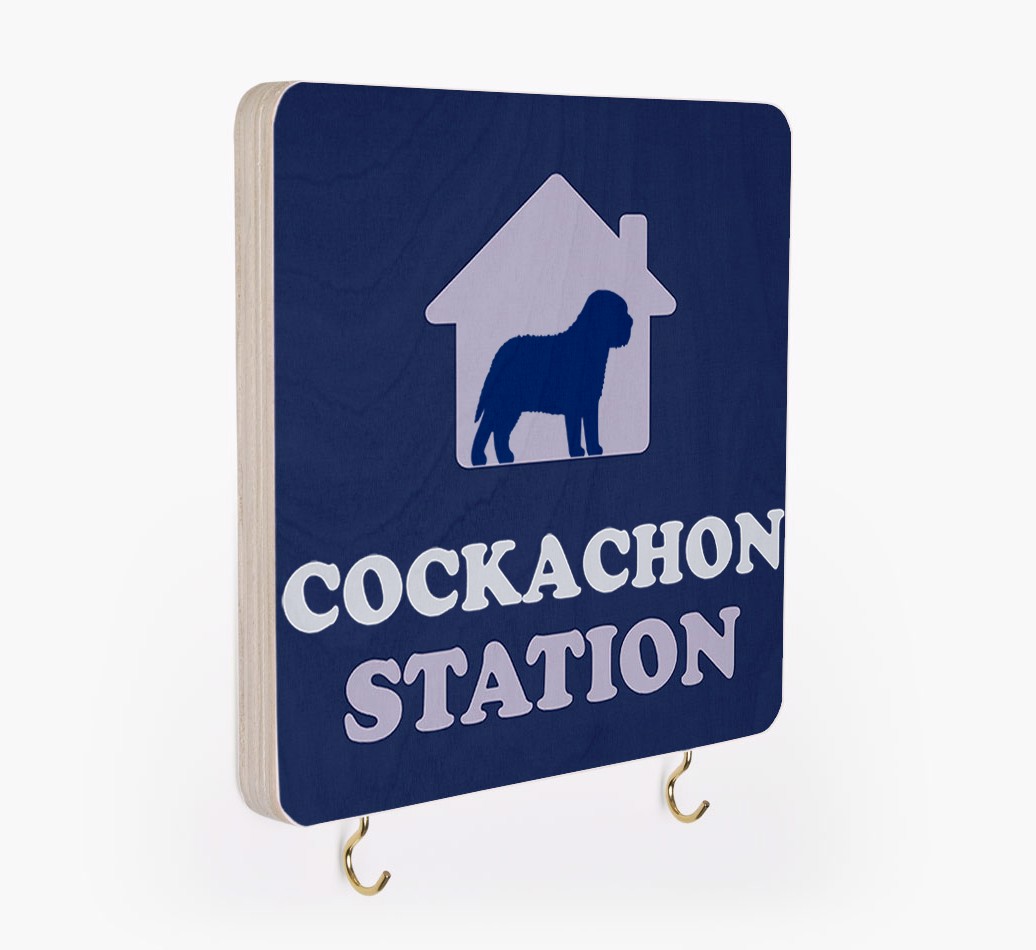'{breedCommonName} Station' - Personalised Lead & Collar Hanger