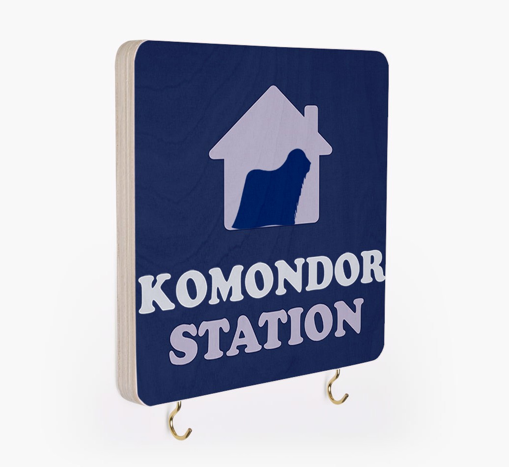 '{breedCommonName} Station' - Personalised Lead & Collar Hanger