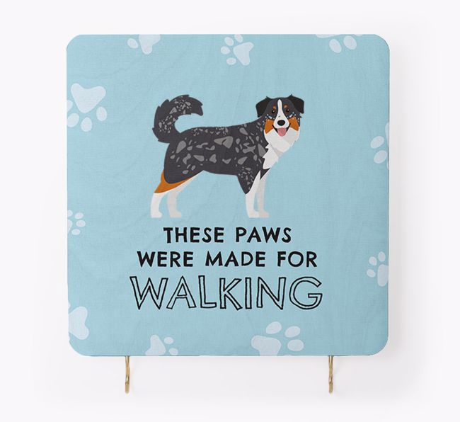 'These Paws Are Made for Walking' - Personalised {breedFullName} Lead & Collar Hanger