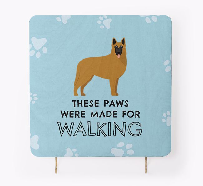 'These Paws Are Made for Walking' - Personalised {breedFullName} Lead & Collar Hanger