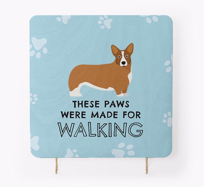 'These Paws Are Made for Walking' - Personalised {breedFullName} Lead & Collar Hanger