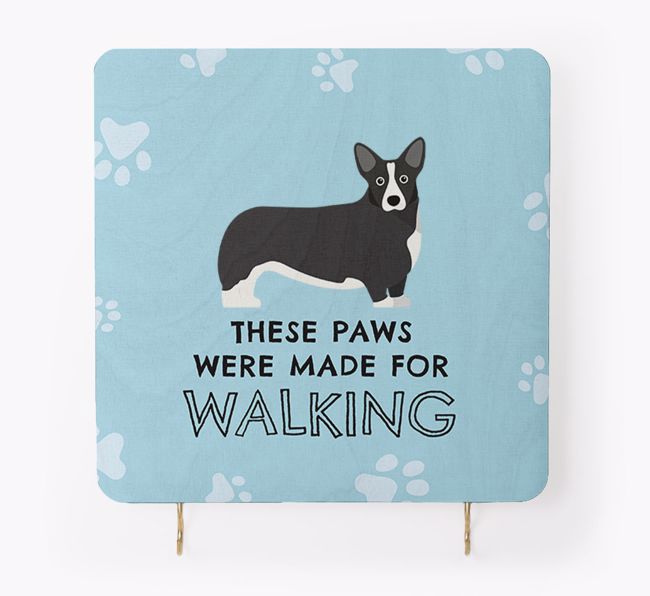 'These Paws Are Made for Walking' - Personalised {breedFullName} Lead & Collar Hanger