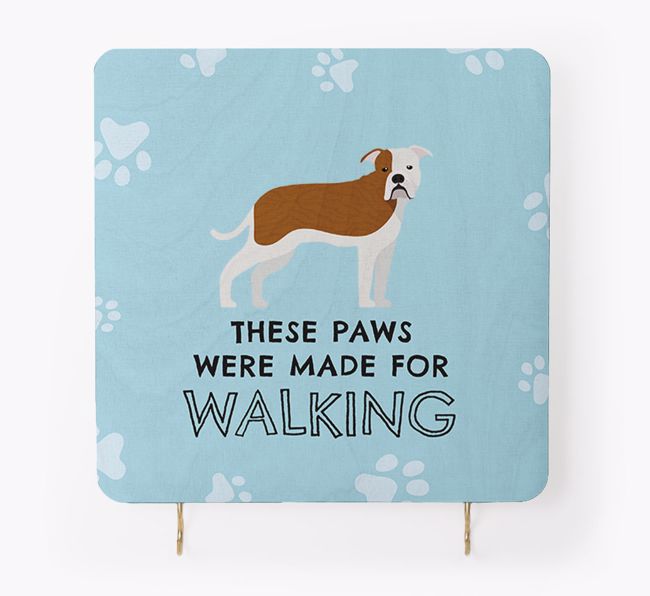'These Paws Are Made for Walking' - Personalised {breedFullName} Lead & Collar Hanger