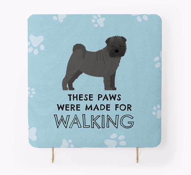 'These Paws Are Made for Walking' - Personalised {breedFullName} Lead & Collar Hanger