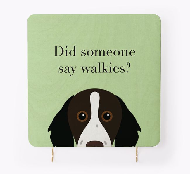 'Did Someone Say Walkies?' - Personalised {breedFullName} Lead & Collar Hanger