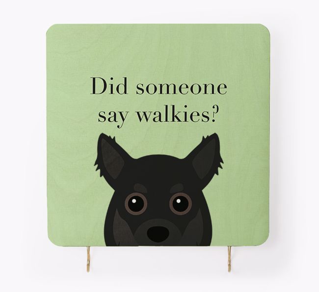 'Did Someone Say Walkies?' - Personalised {breedFullName} Lead & Collar Hanger