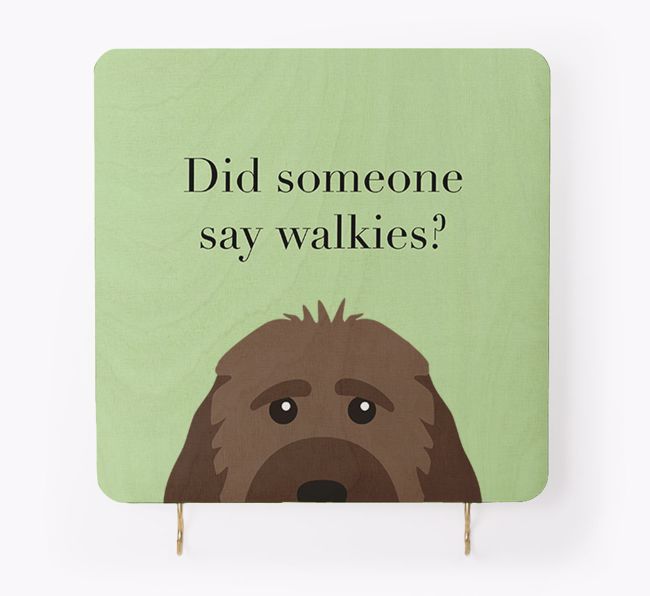 'Did Someone Say Walkies?' - Personalised {breedFullName} Lead & Collar Hanger