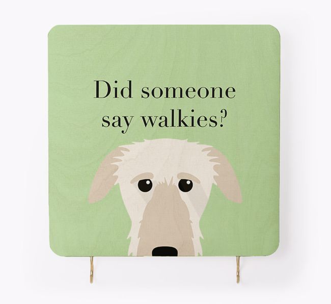 'Did Someone Say Walkies?' - Personalised {breedFullName} Lead & Collar Hanger