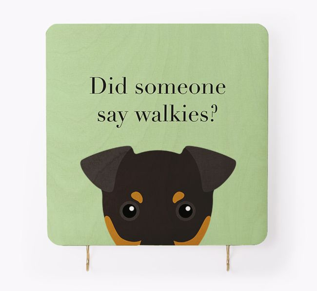 'Did Someone Say Walkies?' - Personalised {breedFullName} Lead & Collar Hanger