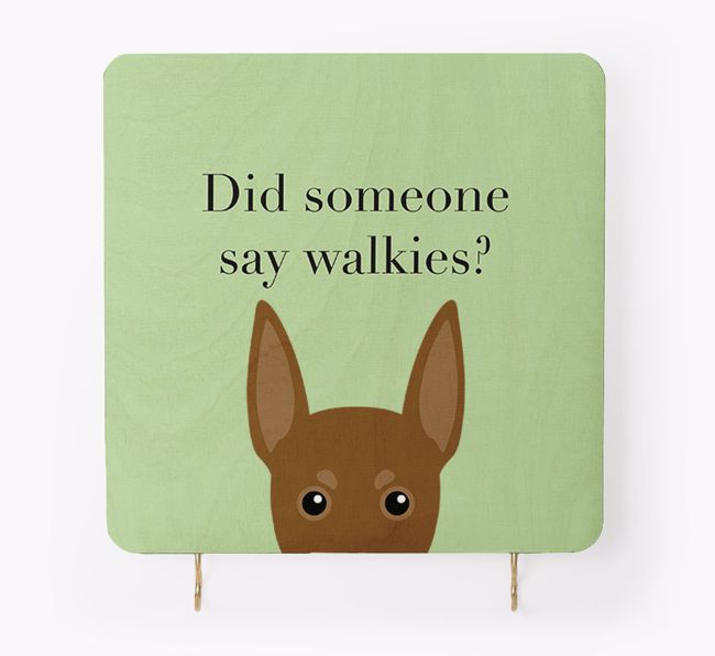 'Did Someone Say Walkies?' - Personalised {breedFullName} Lead & Collar Hanger