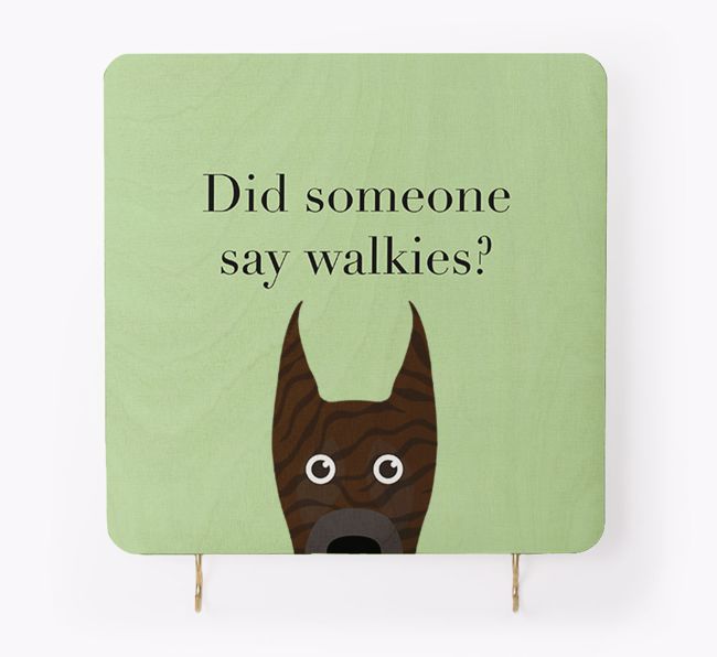 'Did Someone Say Walkies?' - Personalised {breedFullName} Lead & Collar Hanger