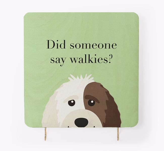 'Did Someone Say Walkies?' - Personalised {breedFullName} Lead & Collar Hanger