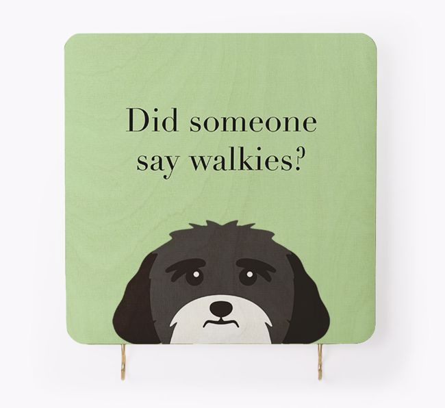 'Did Someone Say Walkies?' - Personalised {breedFullName} Lead & Collar Hanger