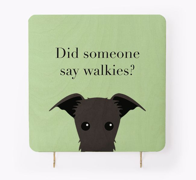 'Did Someone Say Walkies?' - Personalised {breedFullName} Lead & Collar Hanger