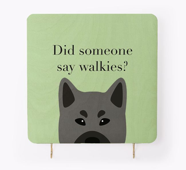 'Did Someone Say Walkies?' - Personalised {breedFullName} Lead & Collar Hanger