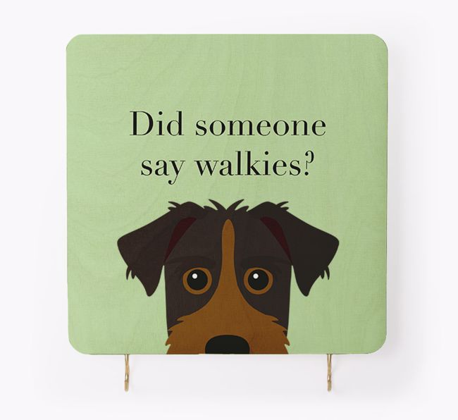 'Did Someone Say Walkies?' - Personalised {breedFullName} Lead & Collar Hanger