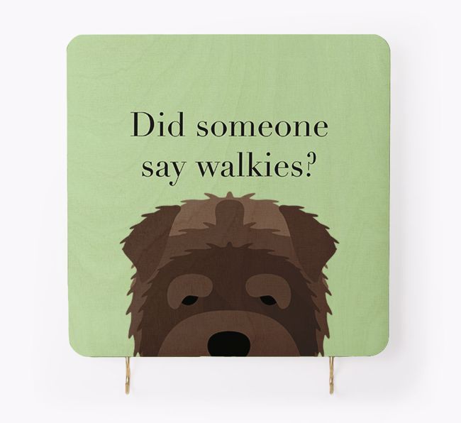 'Did Someone Say Walkies?' - Personalised {breedFullName} Lead & Collar Hanger