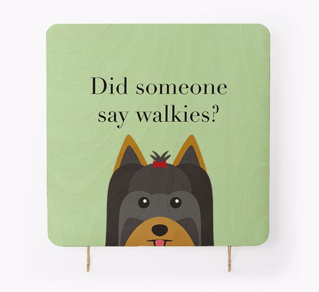 'Did Someone Say Walkies?' - Personalised {breedFullName} Lead & Collar Hanger