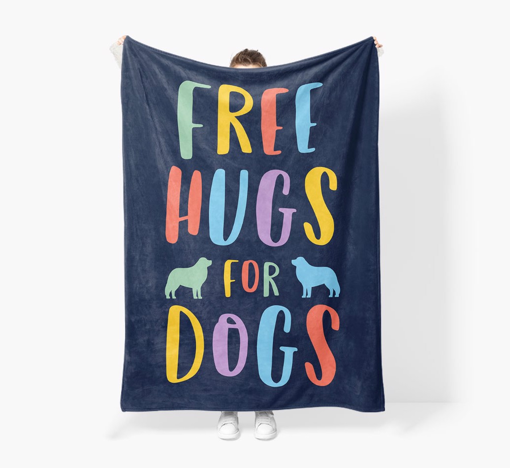'Free Hugs' - Personalised Blanket - Held by Person