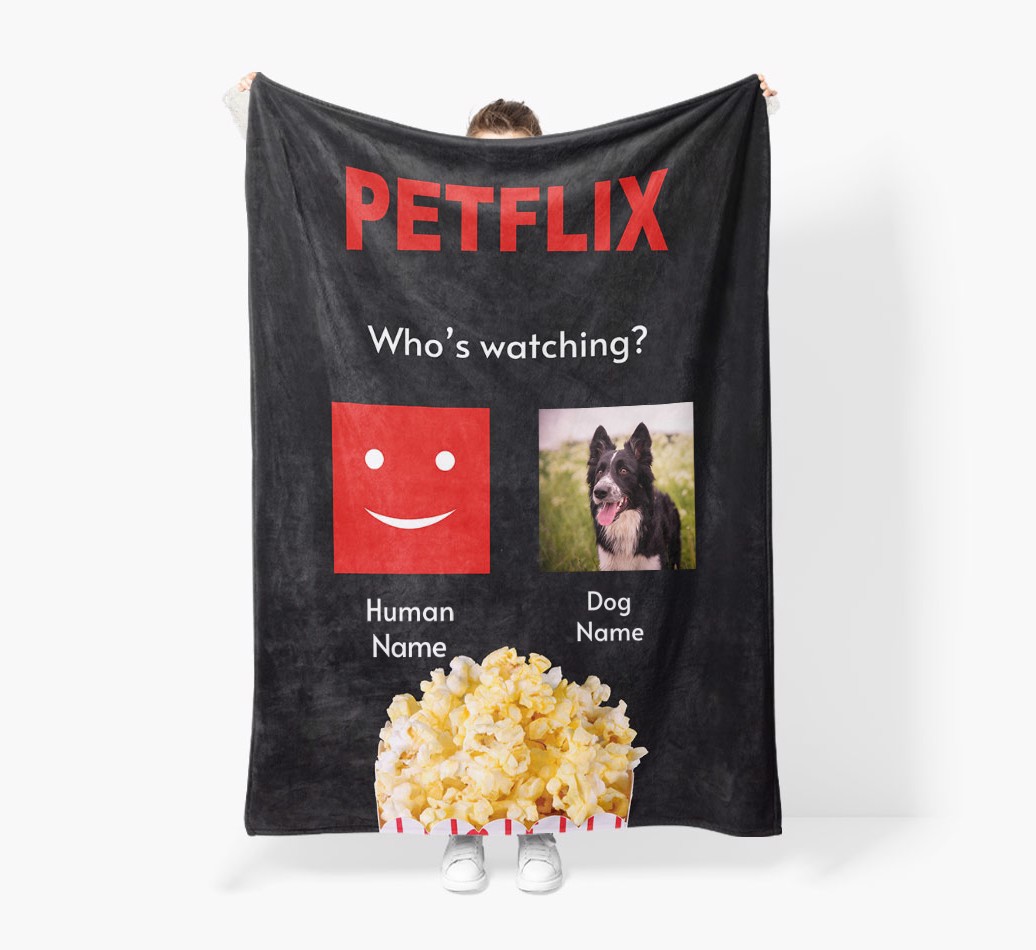 'Petflix' - Personalized Blanket - Held by Person