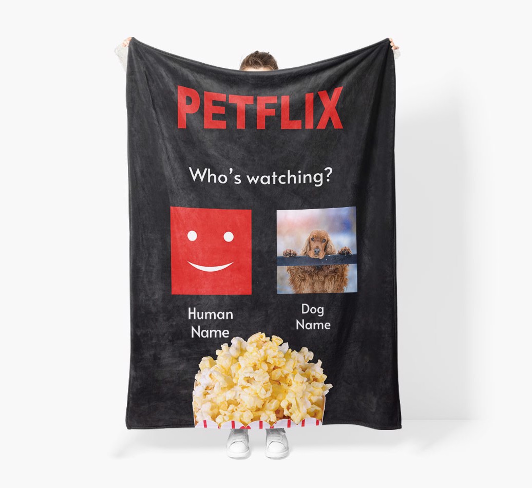 'Petflix' - Personalised Blanket - Held by Person