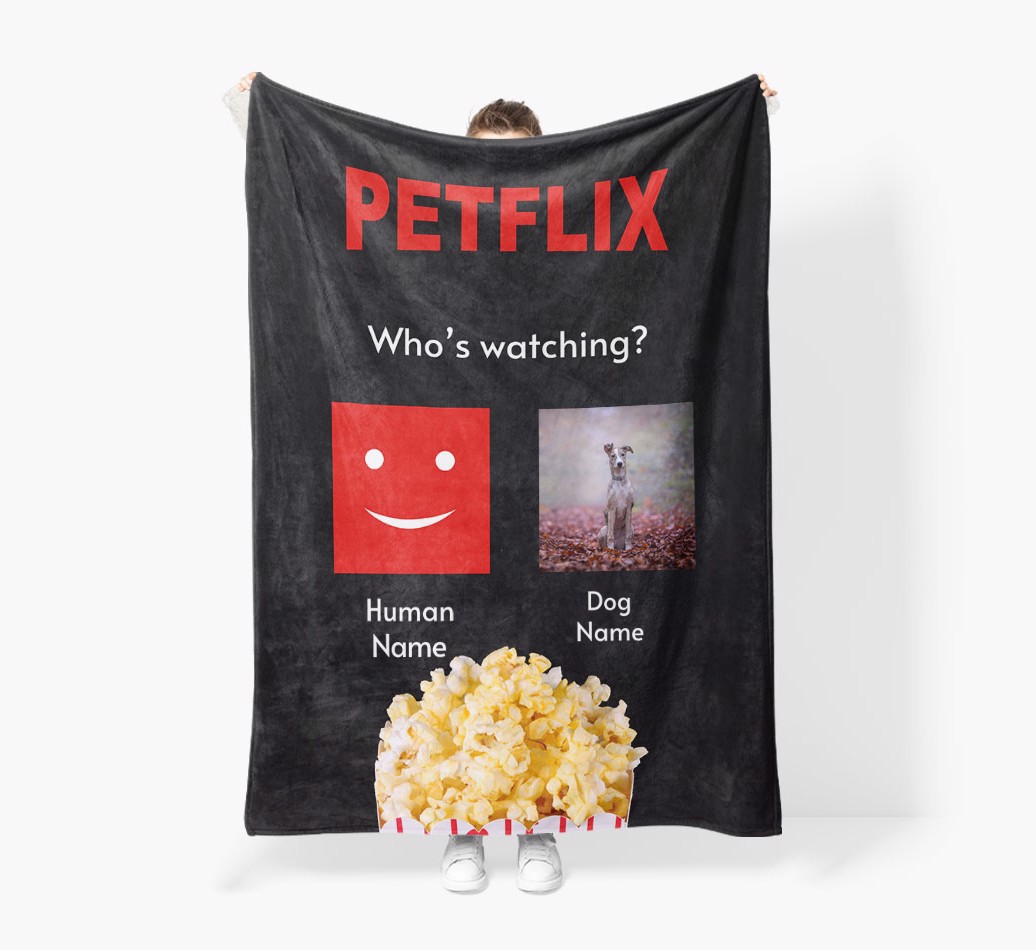 'Petflix' - Personalised Blanket - Held by Person