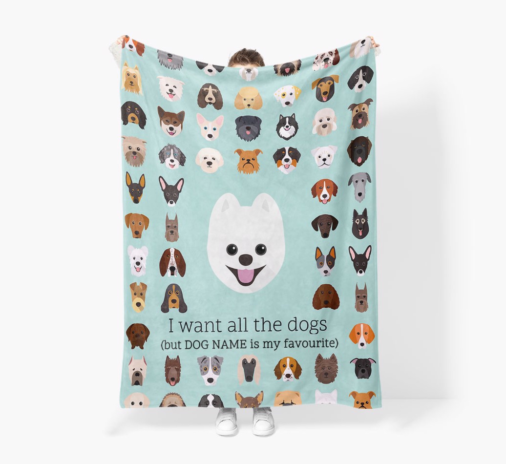 'All The Dogs' - Personalised Blanket - Held by Person
