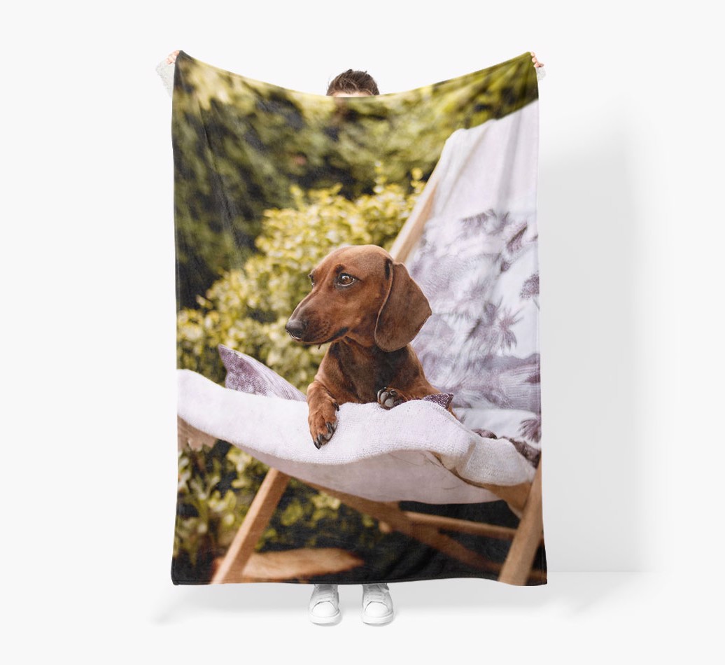 'Plain Photo Upload' - Personalised Blanket - Held by Person