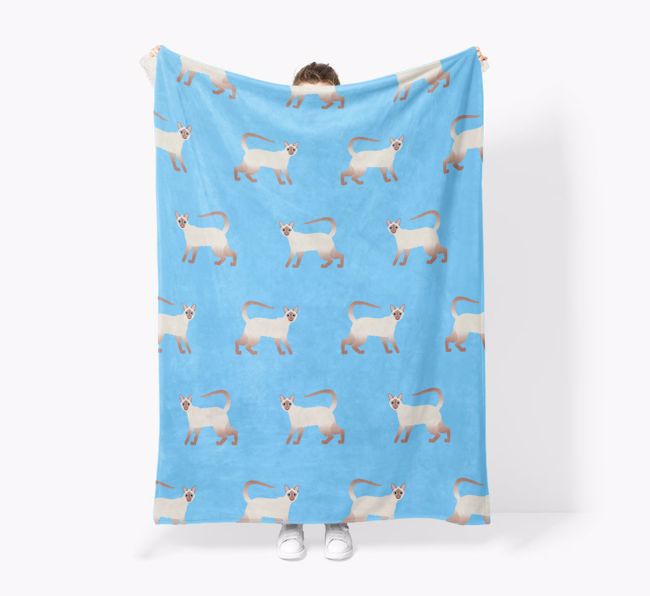'Yappicon Pattern' - Personalised Sherpa Fleece Blanket with {breedFullName} Yappicon