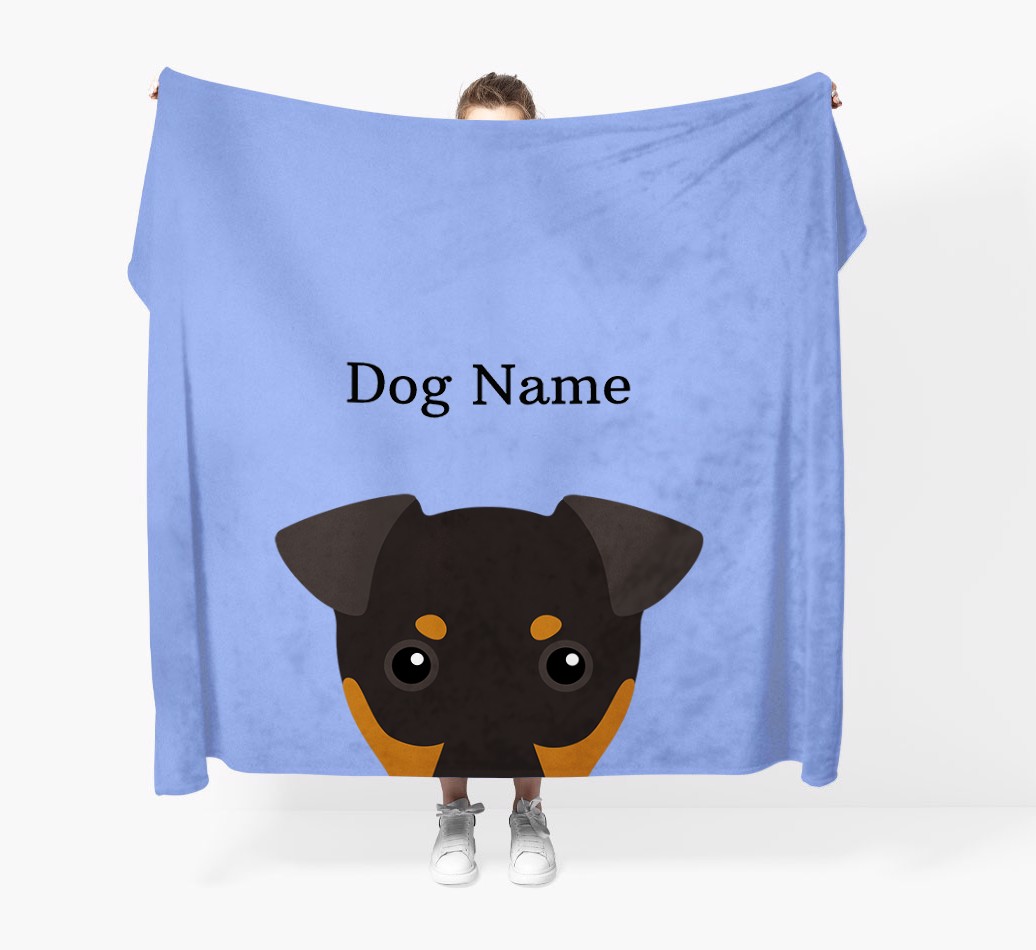 'Peaking Yappicon' - Personalised Blanket - Held by Person
