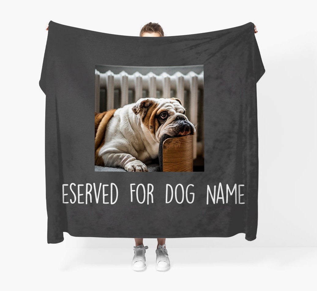 'Reserved For...' - Personalized Photo Upload Blanket - Held by Person